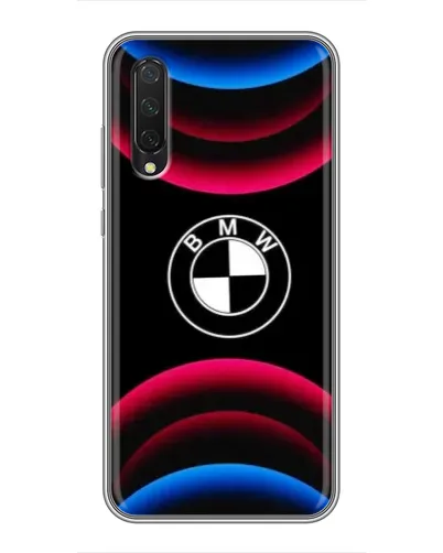 Чехол для Xiaomi Mi A3 с картинкой «Логотип BMW и неоновые дуги»