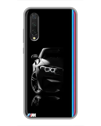 Чехол для Xiaomi Mi A3 с картинкой «Силуэт BMW в темноте»