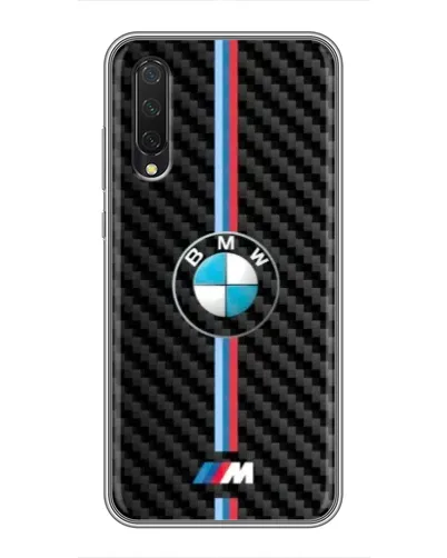 Чехол для Xiaomi Mi A3 с картинкой «Эмблема BMW и карбон»