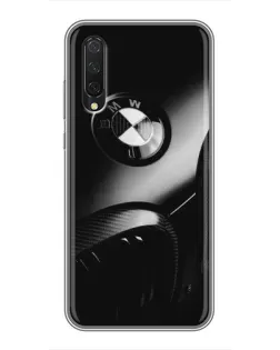 Чехол для Xiaomi Mi A3 с картинкой «Эмблема BMW — макро»