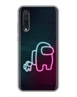 Чехол для Xiaomi Mi A3 с картинкой «Among Us неон-арт»
