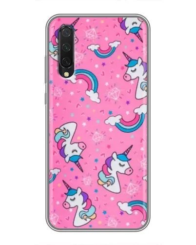 Чехол для Xiaomi Mi A3 с картинкой «Unicorn паттерн розовый»