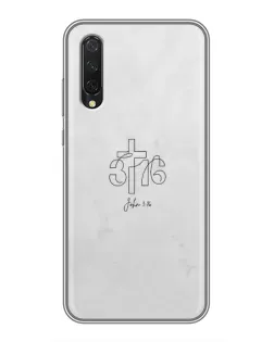 Чехол для Xiaomi Mi A3 с картинкой «Иоанна 3:16 Крест»