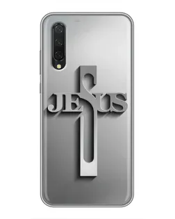 Чехол для Xiaomi Mi A3 с картинкой «Металлический крест Jesus»