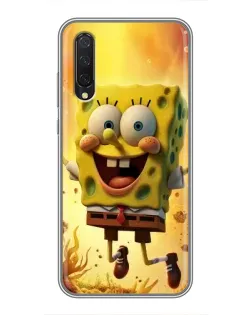 Чехол для Xiaomi Mi A3 с картинкой «Губка Боб прыгает»