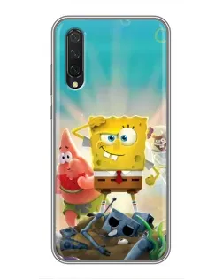 Чехол для Xiaomi Mi A3 с картинкой «Спанч Боб победитель»