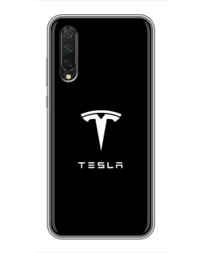 Чехол для Xiaomi Mi A3 с картинкой «Tesla White Logo»
