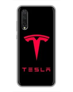 Чехол для Xiaomi Mi A3 с картинкой «Tesla Red Logo»