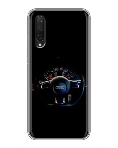 Чехол для Xiaomi Mi A3 с картинкой «Салон Audi — руль»