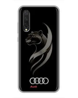 Чехол для Xiaomi Mi A3 с картинкой «Графика — пантера и Audi»