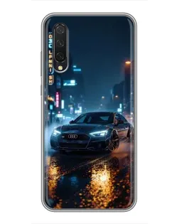 Чехол для Xiaomi Mi A3 с картинкой «Ночной город и Audi»