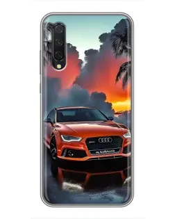 Чехол для Xiaomi Mi A3 с картинкой «Audi — закат»