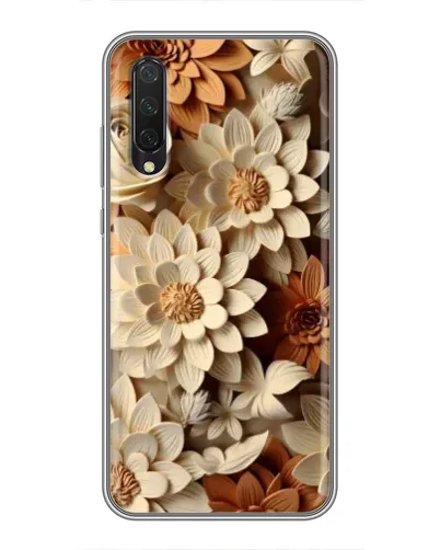 Чехол для Xiaomi Mi A3 с картинкой «Бежевый флористический декор»