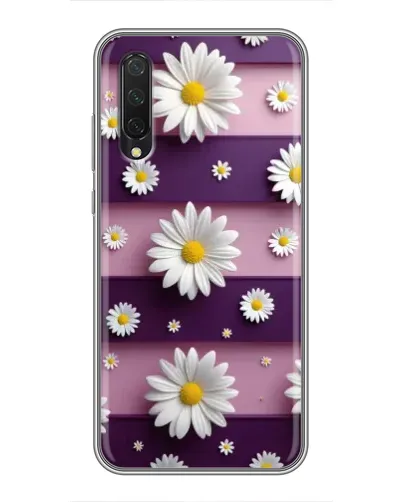 Чехол для Xiaomi Mi A3 с картинкой «Ромашки на фиолетовом»