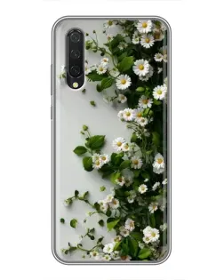 Чехол для Xiaomi Mi A3 с картинкой «Ветка мелких белых цветов»