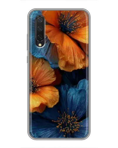 Чехол для Xiaomi Mi A3 с картинкой «Яркая сине-оранжевая флора» Чехол для Xiaomi Mi A3 с картинкой «Яркая сине-оранжевая флора»