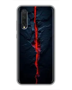 Чехол для Xiaomi Mi A3 с картинкой «Kрасная лавовая трещина»