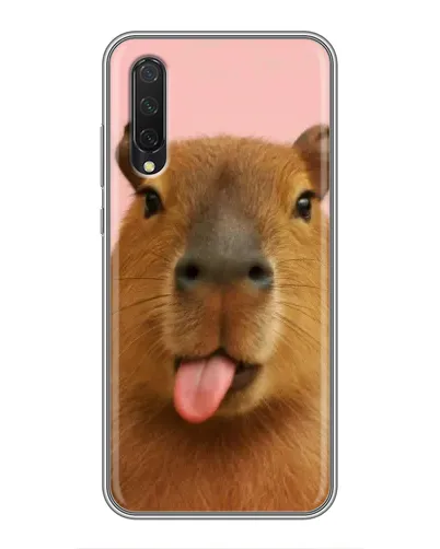 Чехол для Xiaomi Mi A3 с картинкой «Капибара с языком»