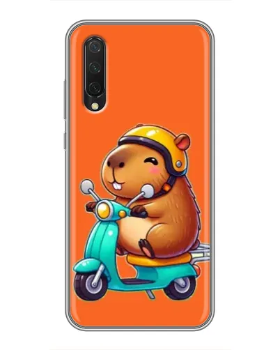 Чехол для Xiaomi Mi A3 с картинкой «Капибара на скутере»