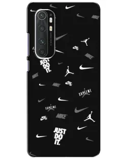 Чехол для Xiaomi Mi Note 10 Lite с картинкой «Nike Black Pattern»