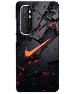 Чехол для Xiaomi Mi Note 10 Lite с картинкой «Nike — эффект разломов»