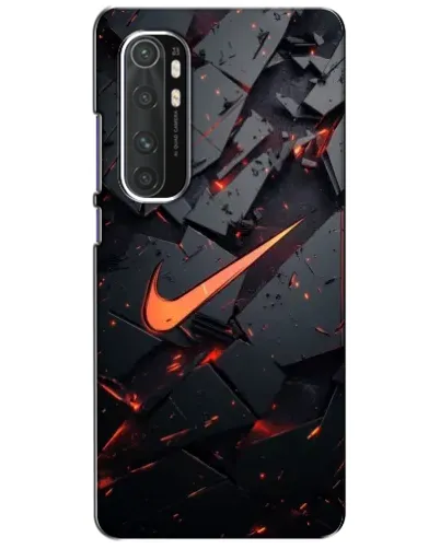 Чехол для Xiaomi Mi Note 10 Lite с картинкой «Nike — эффект разломов»