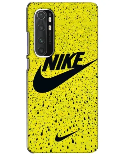 Чехол для Xiaomi Mi Note 10 Lite с картинкой «Желтый текстурный Nike»