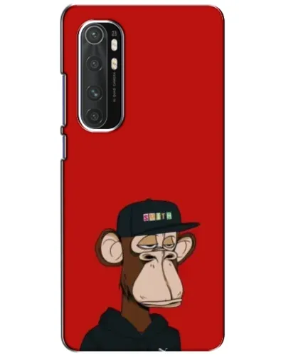 Чехол для Xiaomi Mi Note 10 Lite с картинкой «Bored Ape — красный фон»