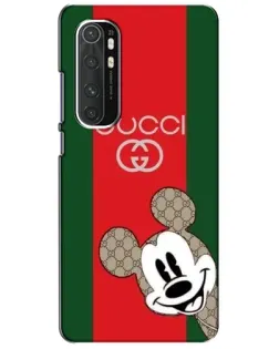 Чехол для Xiaomi Mi Note 10 Lite с картинкой «Gucci — полосы и Микки»