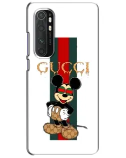 Чехол для Xiaomi Mi Note 10 Lite с картинкой «Микки Маус Gucci — полосы»