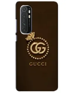 Чехол для Xiaomi Mi Note 10 Lite с картинкой «Gucci — золотая бабочка»