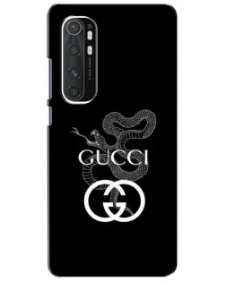 Чехол для Xiaomi Mi Note 10 Lite с картинкой «Gucci — серебряная змея»