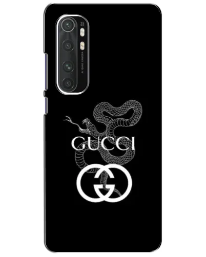 Чехол для Xiaomi Mi Note 10 Lite с картинкой «Gucci — серебряная змея»