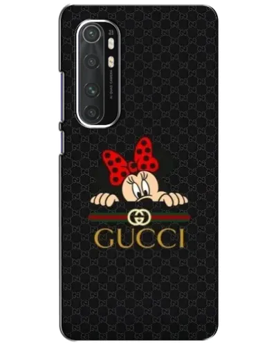 Чехол для Xiaomi Mi Note 10 Lite с картинкой «Минни Маус Gucci — черный»