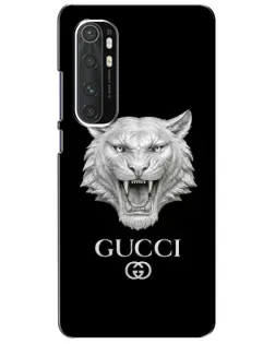Чохол для Xiaomi Mi Note 10 Lite з картинкою «Gucci — срібний лев»