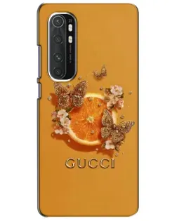 Чохол для Xiaomi Mi Note 10 Lite з картинкою «Gucci — золоті метелики»