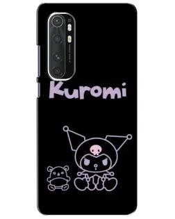 Чехол для Xiaomi Mi Note 10 Lite с картинкой «Kuromi — черный минимализм»