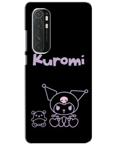 Чехол для Xiaomi Mi Note 10 Lite с картинкой «Kuromi — черный минимализм»