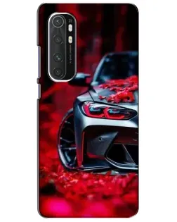 Чехол для Xiaomi Mi Note 10 Lite с картинкой «Спортивная BMW и цветы»