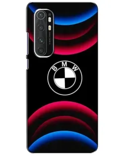 Чехол для Xiaomi Mi Note 10 Lite с картинкой «Логотип BMW и неоновые дуги»