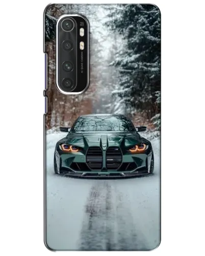 Чехол для Xiaomi Mi Note 10 Lite с картинкой «BMW в зимнем лесу»