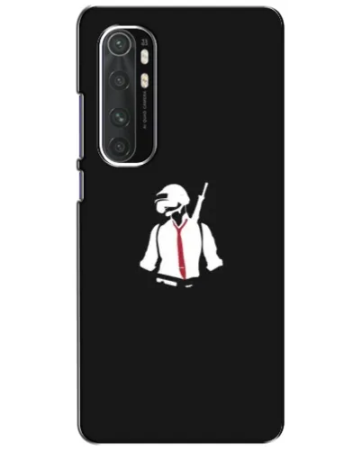 Чехол для Xiaomi Mi Note 10 Lite с картинкой «PUBG — силуэт воина»