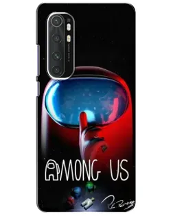 Чохол для Xiaomi Mi Note 10 Lite з картинкою «Червоний імпостер — макро»
