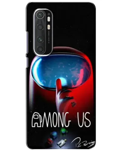 Чехол для Xiaomi Mi Note 10 Lite с картинкой «Красный импостер — макро»