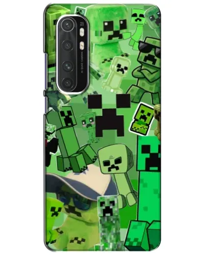 Чехол для Xiaomi Mi Note 10 Lite с картинкой «Криперы Minecraft»