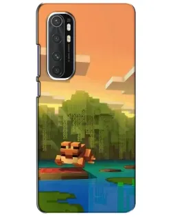 Чехол для Xiaomi Mi Note 10 Lite с картинкой «Майнкрафт закат солнца»
