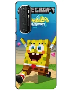 Чохол для Xiaomi Mi Note 10 Lite з картинкою «Губка Боб Minecraft»