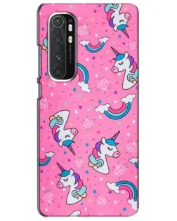 Чехол для Xiaomi Mi Note 10 Lite с картинкой «Unicorn паттерн розовый»