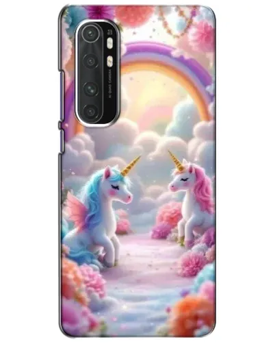 Чехол для Xiaomi Mi Note 10 Lite с картинкой «Радуга и единороги»