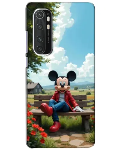 Чехол для Xiaomi Mi Note 10 Lite с картинкой «Микки на скамейке»